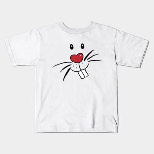 bunnyface with red heartnose Kids T-Shirt